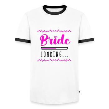 bride loading - Männer Kontrast-T-Shirt - Weiß/Schwarz - Vorne - AI Model Female 172 light (172cm) & AI Model Male 178 dark (178cm)