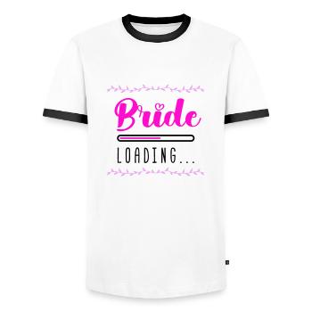 bride loading - Männer Kontrast-T-Shirt - Weiß/Schwarz - Vorne - AI Model Female 172 light (172cm) & AI Model Male 178 dark (178cm)