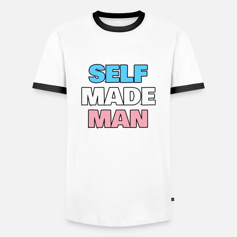 Self made man - Men's Ringer Shirt - white/black