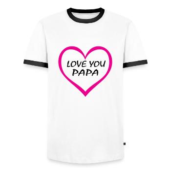 Ich liebe dich, Papa - Männer Kontrast-T-Shirt - Weiß/Schwarz - Vorne - AI Model Female 172 light (172cm) & AI Model Male 178 dark (178cm)