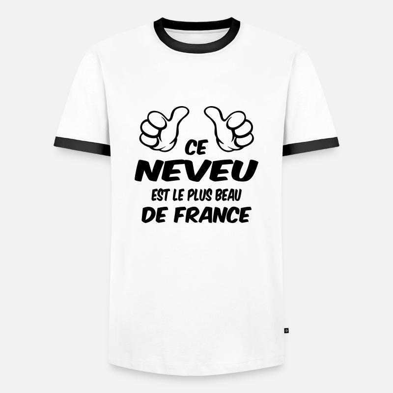 BESTER NEFFE - Männer Kontrast-T-Shirt - Weiß/Schwarz