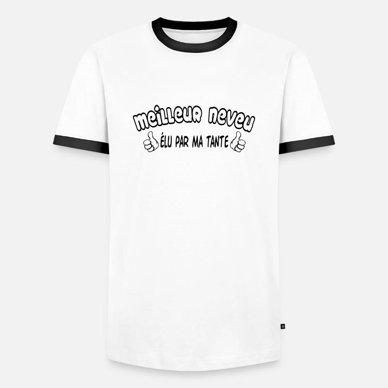BESTER Neffe - Männer Kontrast-T-Shirt - Weiß/Schwarz