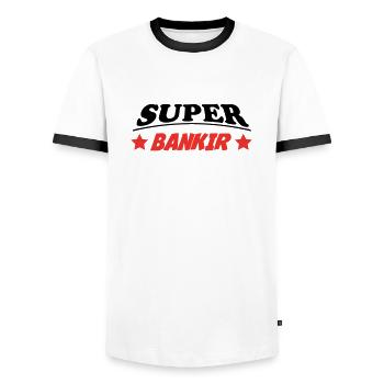 SUPER BANKIR 3888 - T-shirt contrasté Homme - blanc/noir - Devant - AI Model Female 172 light (172cm) & AI Model Male 178 dark (178cm)