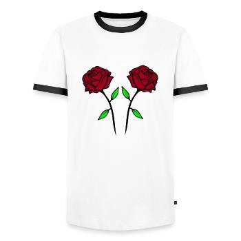 rosen - Männer Kontrast-T-Shirt - Weiß/Schwarz - Vorne - AI Model Female 172 light (172cm) & AI Model Male 178 dark (178cm)