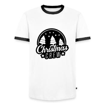 Christmas Crew XMAS - Men's Ringer Shirt - white/black - Front - AI Model Female 172 light (172cm) & AI Model Male 178 dark (178cm)