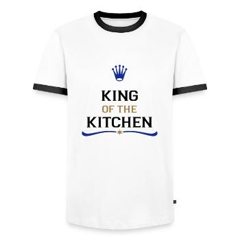 Cadeaux amusants pour hommes - T-shirt contrasté Homme - blanc/noir - Devant - AI Model Female 172 light (172cm) & AI Model Male 178 dark (178cm)