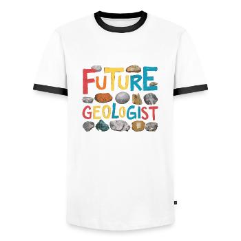 Career as a Future Geologist - Men's Ringer Shirt - white/black - Front - AI Model Female 172 light (172cm) & AI Model Male 178 dark (178cm)