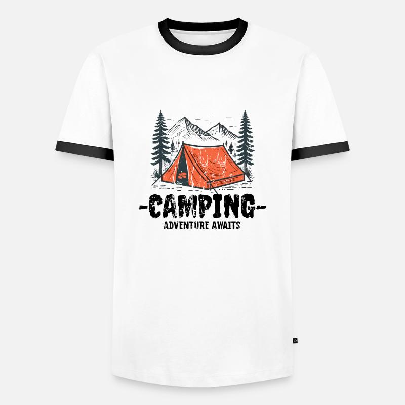 Camping Squad - Men's Ringer Shirt - white/black