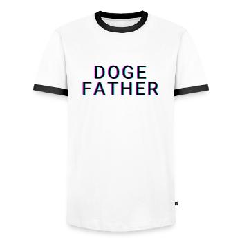 DOGE FATHER - Men's Ringer Shirt - white/black - Front - AI Model Female 172 light (172cm) & AI Model Male 178 dark (178cm)