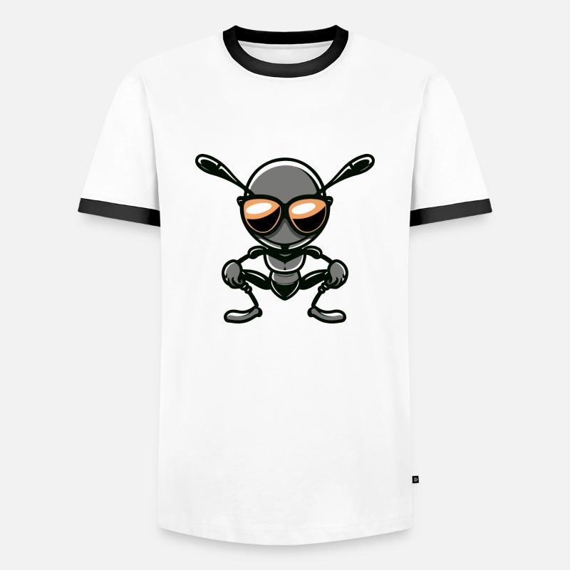 Ameise Comic Cool - Männer Kontrast-T-Shirt - Weiß/Schwarz