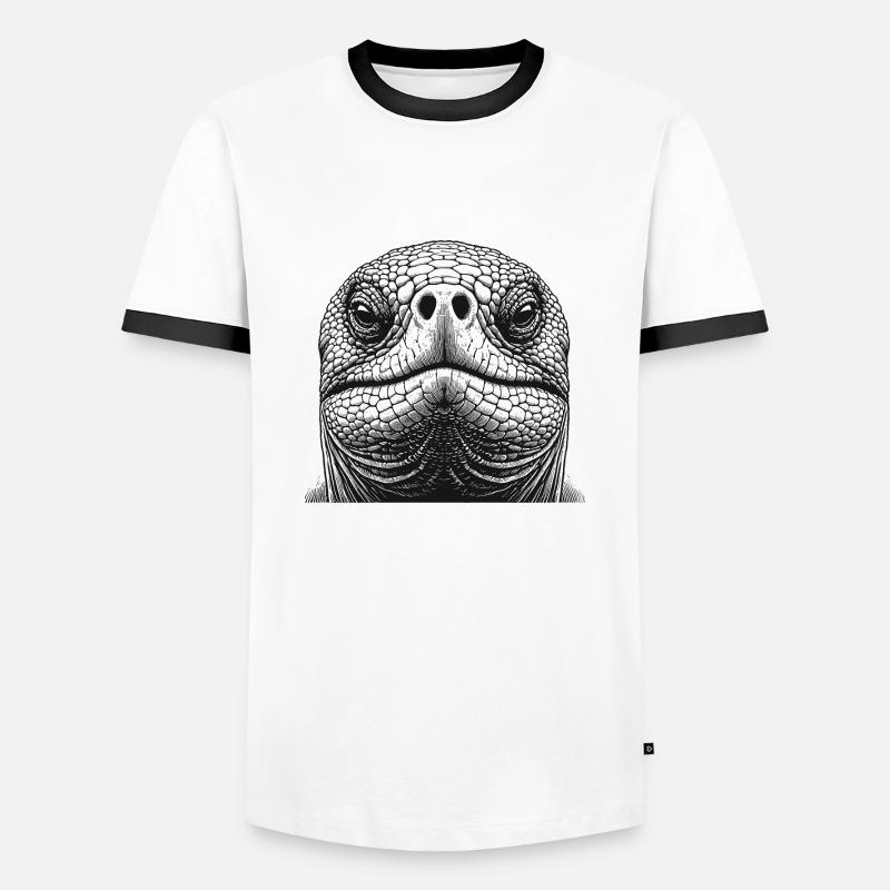 Turtle - Men's Ringer Shirt - white/black