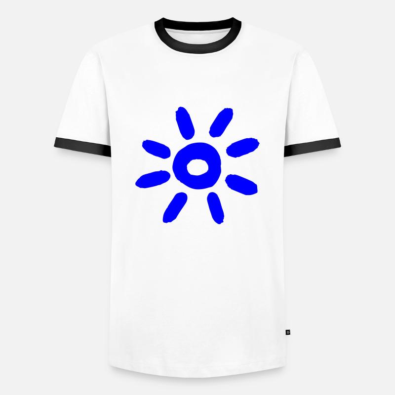 Blaue Sonne - Männer Kontrast-T-Shirt - Weiß/Schwarz