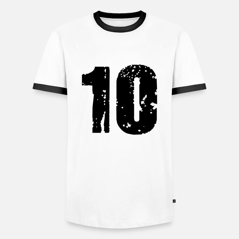 10 - Men's Ringer Shirt - white/black