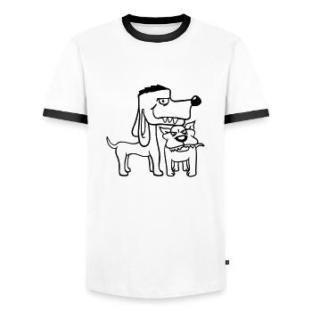 2 Nasty Dogs Team Two Friends Bro Crew - T-shirt contrasté Homme - blanc/noir - Devant - AI Model Female 172 light (172cm) & AI Model Male 178 dark (178cm)