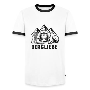 Berg Liebe – Outdoor Abenteuer Design - Männer Kontrast-T-Shirt - Weiß/Schwarz - Vorne - AI Model Female 172 light (172cm) & AI Model Male 178 dark (178cm)