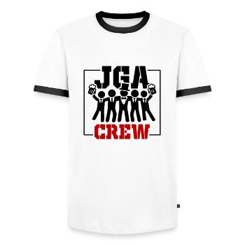 Jga Crew Junggesellenabschied Bräutigam - Männer Kontrast-T-Shirt - Weiß/Schwarz - Vorne - AI Model Female 172 light (172cm) & AI Model Male 178 dark (178cm)