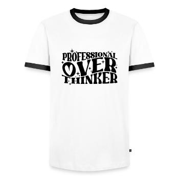 Professionnel Penseur Plein d’ Typographie Humour - T-shirt contrasté Homme - blanc/noir - Devant - AI Model Female 172 light (172cm) & AI Model Male 178 dark (178cm)