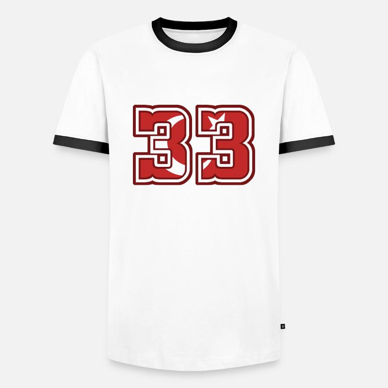 Mersin - Men's Ringer Shirt - white/black