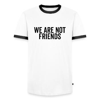 Nous ne sommes pas amis - T-shirt contrasté Homme - blanc/noir - Devant - AI Model Female 172 light (172cm) & AI Model Male 178 dark (178cm)