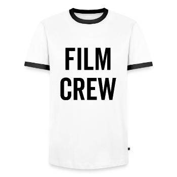 Équipe de tournage - T-shirt contrasté Homme - blanc/noir - Devant - AI Model Female 172 light (172cm) & AI Model Male 178 dark (178cm)