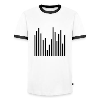 Statistik - Männer Kontrast-T-Shirt - Weiß/Schwarz - Vorne - AI Model Female 172 light (172cm) & AI Model Male 178 dark (178cm)