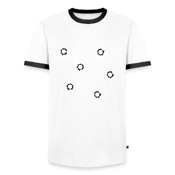 Einschusslöcher Pistole Gewehr Schusslöcher - Männer Kontrast-T-Shirt - Weiß/Schwarz - Vorne - AI Model Female 172 light (172cm) & AI Model Male 178 dark (178cm)