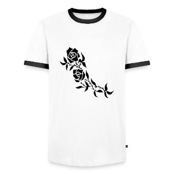 Rose - Männer Kontrast-T-Shirt - Weiß/Schwarz - Vorne - AI Model Female 172 light (172cm) & AI Model Male 178 dark (178cm)