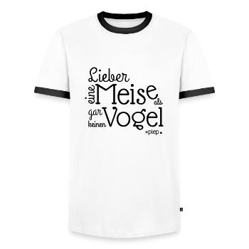 LIEBER EINE MEISE ALS, GAR KEINEN VOGEL.. piep - Männer Kontrast-T-Shirt - Weiß/Schwarz - Vorne - AI Model Female 172 light (172cm) & AI Model Male 178 dark (178cm)