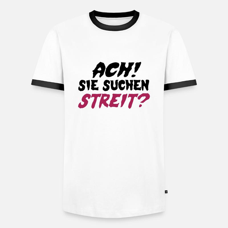 Sie suchen Streit? - Männer Kontrast-T-Shirt - Weiß/Schwarz