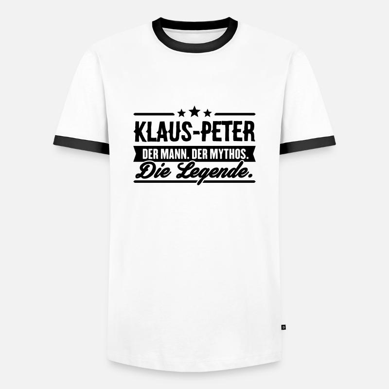Mann Mythos Legende Klaus-Peter - Männer Kontrast-T-Shirt - Weiß/Schwarz