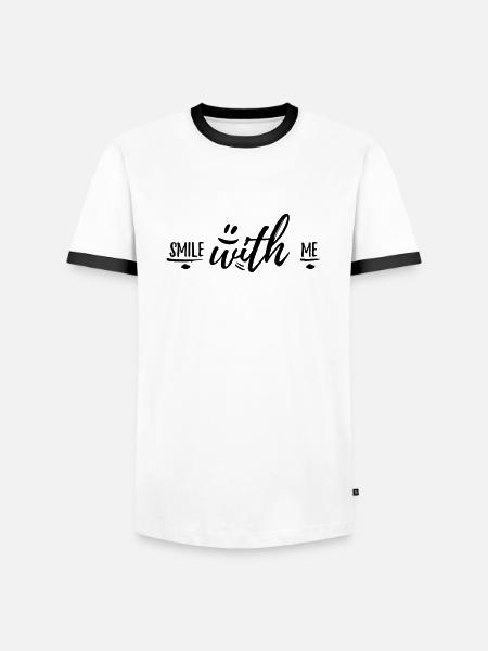 smile with me - Männer Kontrast-T-Shirt - Weiß/Schwarz