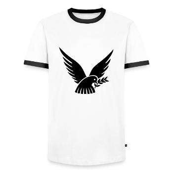 Black Peace Dove - Men's Ringer Shirt - white/black - Front - AI Model Female 172 light (172cm) & AI Model Male 178 dark (178cm)