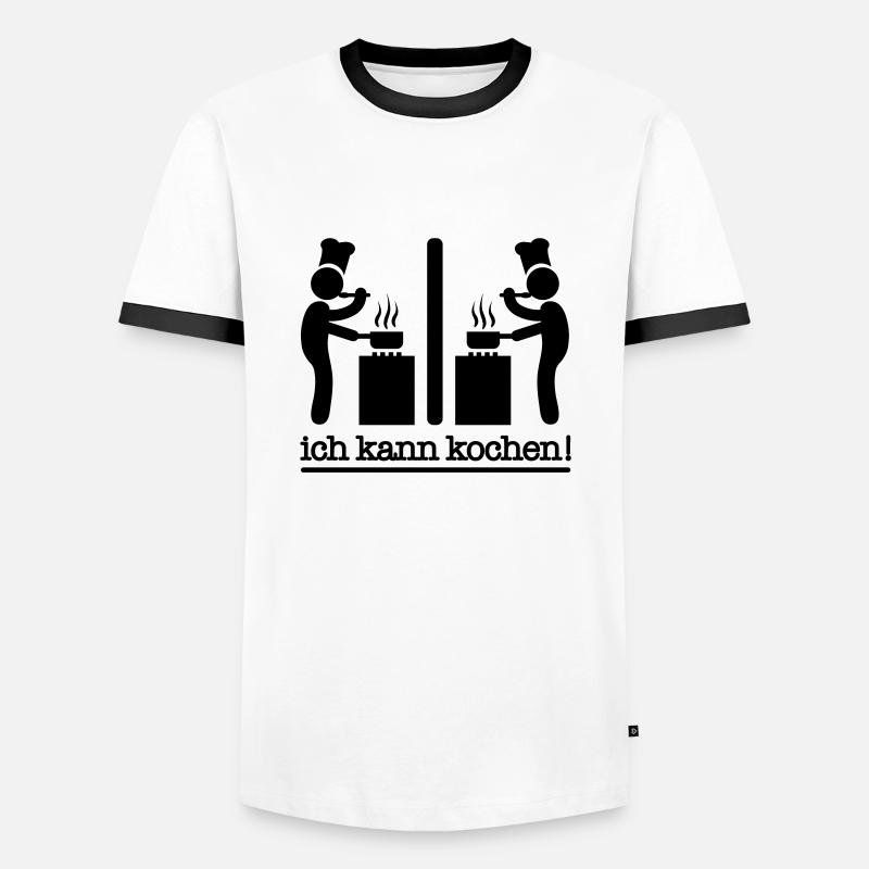 kochen - Männer Kontrast-T-Shirt - Weiß/Schwarz