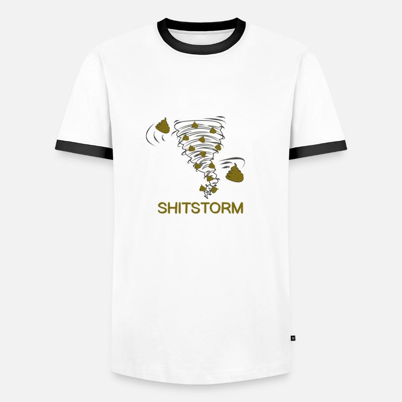 Shitstorm comic literally - Men's Ringer Shirt - white/black