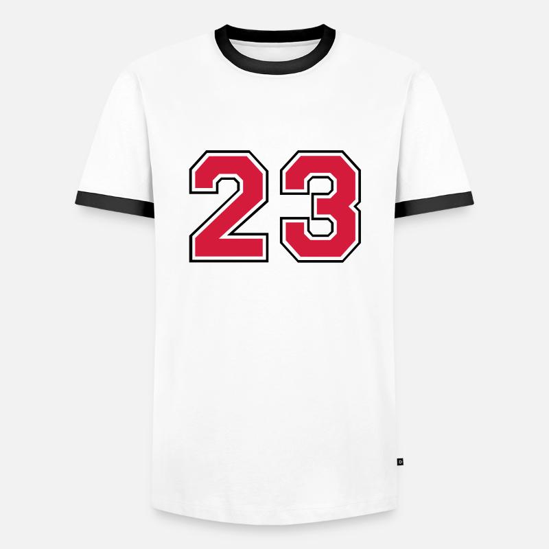 23__f2 - Men's Ringer Shirt - white/black