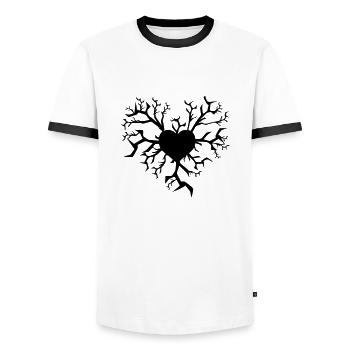 love_foudre - Männer Kontrast-T-Shirt - Weiß/Schwarz - Vorne - AI Model Female 172 light (172cm) & AI Model Male 178 dark (178cm)
