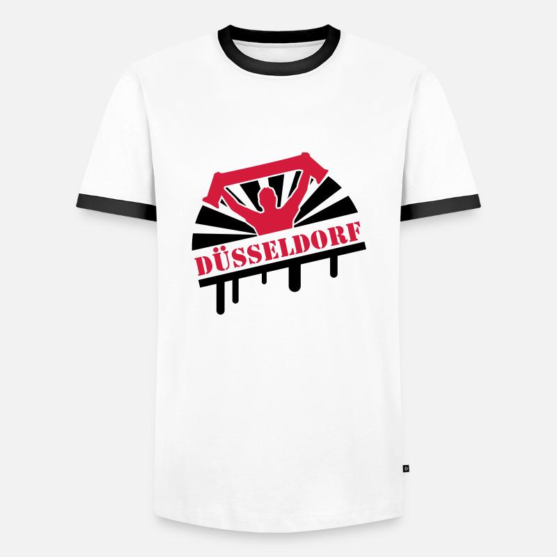 duesseldorf_f2 - Men's Ringer Shirt - white/black