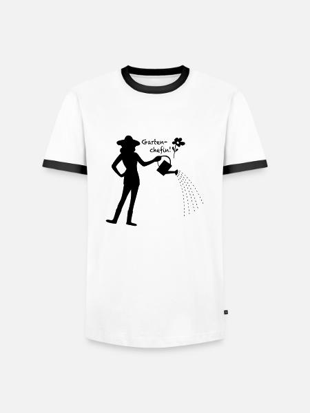 gartenchefin - Männer Kontrast-T-Shirt - Weiß/Schwarz