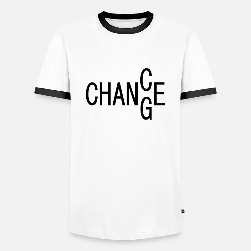CHANCE / CHANGE, Motivation - Männer Kontrast-T-Shirt - Weiß/Schwarz