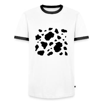 Peau de vache 2 - T-shirt contrasté Homme - blanc/noir - Devant - AI Model Female 172 light (172cm) & AI Model Male 178 dark (178cm)