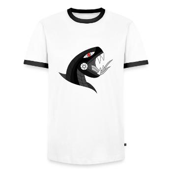 Dark Snake - Men's Ringer Shirt - white/black - Front - AI Model Female 172 light (172cm) & AI Model Male 178 dark (178cm)