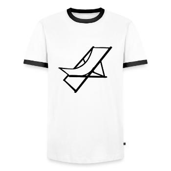 liegestuhl - Männer Kontrast-T-Shirt - Weiß/Schwarz - Vorne - AI Model Female 172 light (172cm) & AI Model Male 178 dark (178cm)