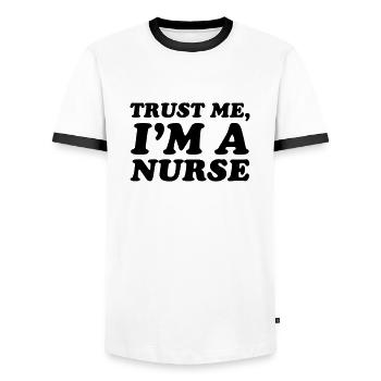 Nurse - Männer Kontrast-T-Shirt - Weiß/Schwarz - Vorne - AI Model Female 172 light (172cm) & AI Model Male 178 dark (178cm)
