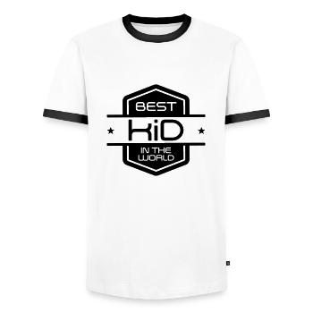 Teenager Teen Ado Jugendlicher Kid Enfant Kind - Men's Ringer Shirt - white/black - Front - AI Model Female 172 light (172cm) & AI Model Male 178 dark (178cm)