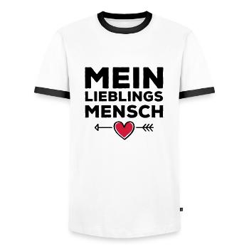 mein lieblings mensch herz pfeil - Männer Kontrast-T-Shirt - Weiß/Schwarz - Vorne - AI Model Female 172 light (172cm) & AI Model Male 178 dark (178cm)