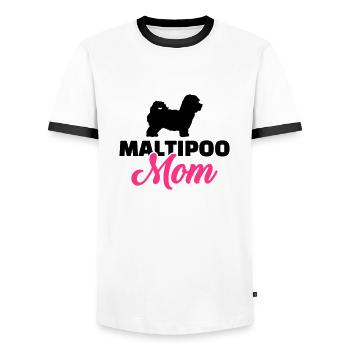 Maltipoo - Men's Ringer Shirt - white/black - Front - AI Model Female 172 light (172cm) & AI Model Male 178 dark (178cm)