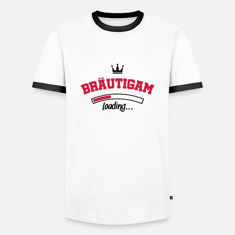 braeutigam loading krone - Männer Kontrast-T-Shirt - Weiß/Schwarz