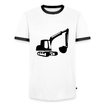 bagger_001 - T-shirt contrasté Homme - blanc/noir - Devant - AI Model Female 172 light (172cm) & AI Model Male 178 dark (178cm)
