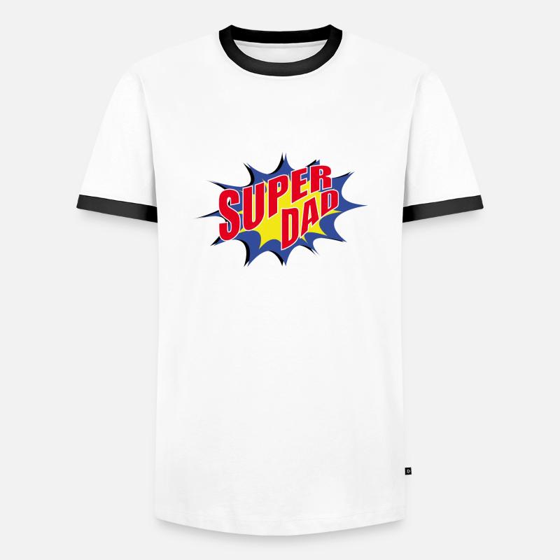 SUPERDAD - Männer Kontrast-T-Shirt - Weiß/Schwarz