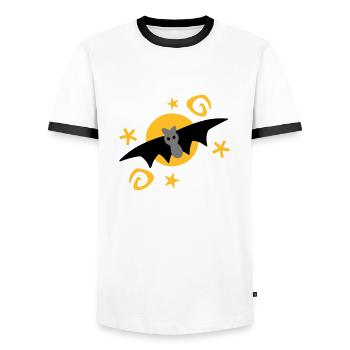 chauve-souris au clair de lune - T-shirt contrasté Homme - blanc/noir - Devant - AI Model Female 172 light (172cm) & AI Model Male 178 dark (178cm)